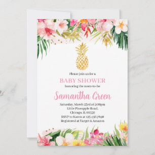 Invitación Chica Pineapple Baby Shower