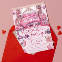 Chica Pink Sleepover Purpurina de cumpleaños