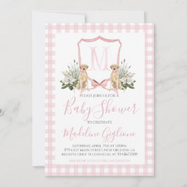 Invitación Chica preppy de perro rosado del sur Baby Shower