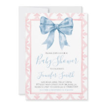 Chica Preppy Southern Blue Bow Baby Shower