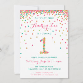 Invitación Chica Primera fiesta de cumpleaños