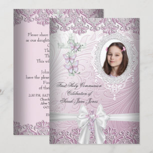 Invitación Chica Primero Bonito de la Santa Comunión Foto Ros