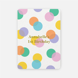 Invitación Chica Primeros puntos de polka coloridos