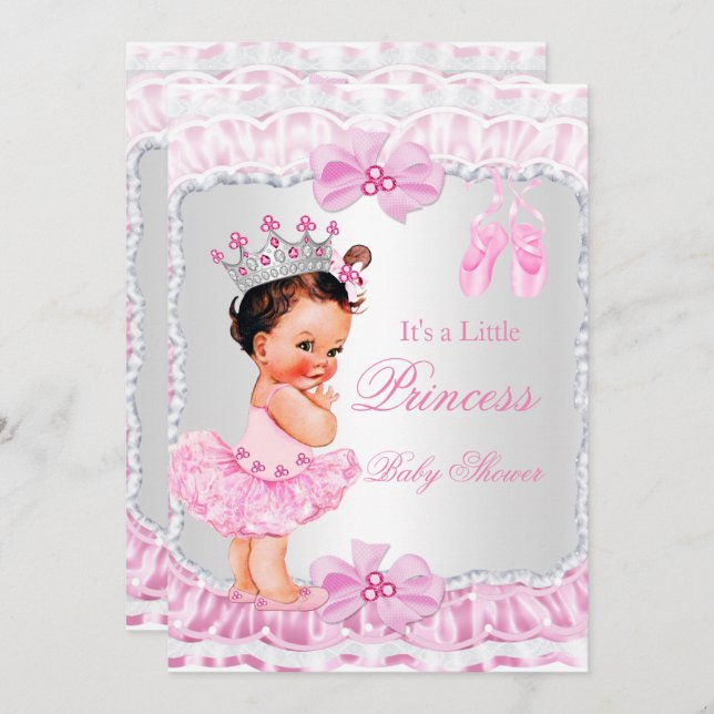 Invitación Chica Princesa Baby Shower (Anverso / Reverso)