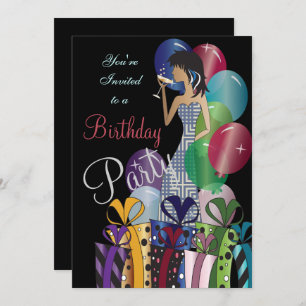 Invitación Chica Princesa Diva de cumpleaños o Bachelorette