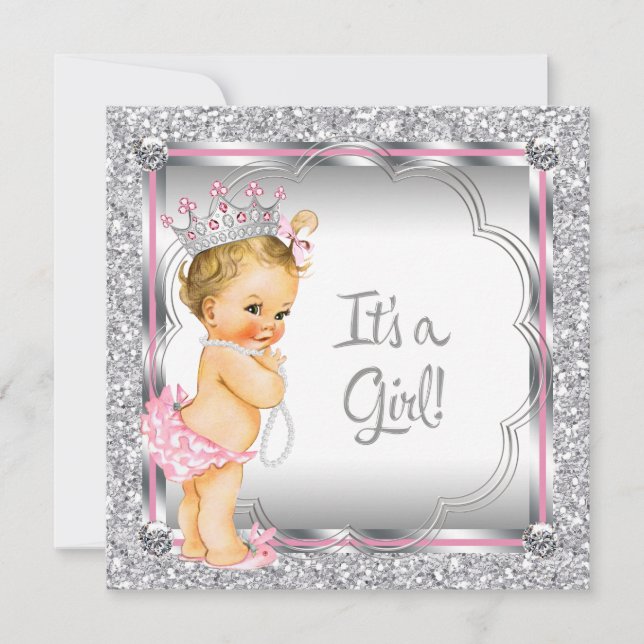 Invitación Chica Princesa Perla Cumpleaños (Anverso)