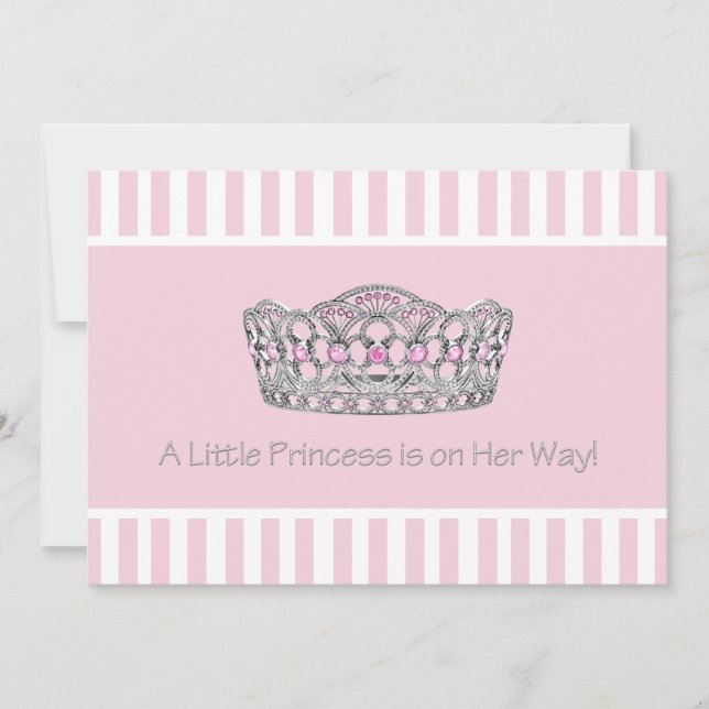 Invitación Chica Princesa Rosa de la Princesa Tiara Baby Show (Anverso)