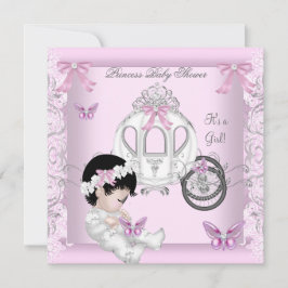 Invitación Chica Princess Carriage de Baby Shower para maripo