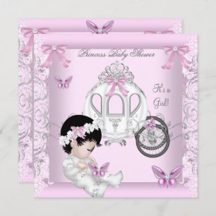 Invitación Chica Princess Carriage de Baby Shower para maripo