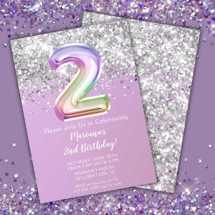 Invitación Chica Purpurina  de la Marcha del Arcoiris Fiesta 