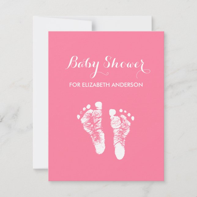 Invitación Chica recién nacido rosado simple Baby Shower de (Anverso)