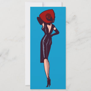 Invitación Chica Retro de Glamour Precioso Vintage