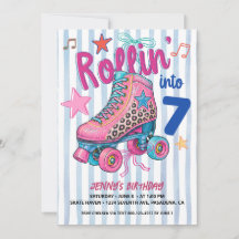 Chica Retro de Patinaje sobre Ruedas Cumpleaños 7