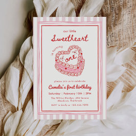Invitación Chica Retro Dibujada a Mano Cumpleaños Valentín