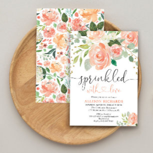 Invitación Chica rociado de bebé salpicar de flores acuarelas