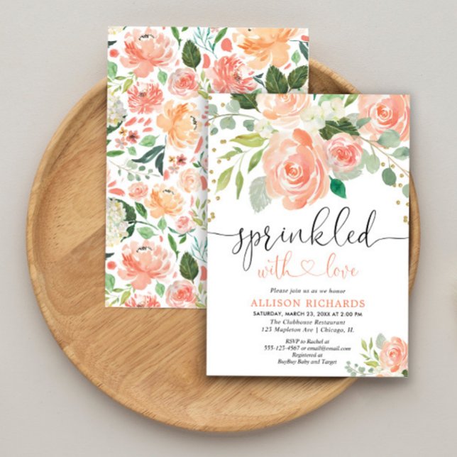 Invitación Chica rociado de bebé salpicar de flores acuarelas (Subido por el creador)