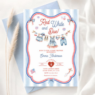 Invitación Chica Roja Blanca y Debida Baby Shower