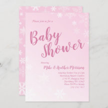 Chica rosa Baby Shower copo de nieve en invierno