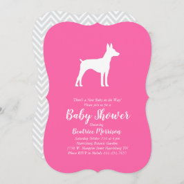 Invitación Chica rosa Baby Shower Rat Terrier Dog