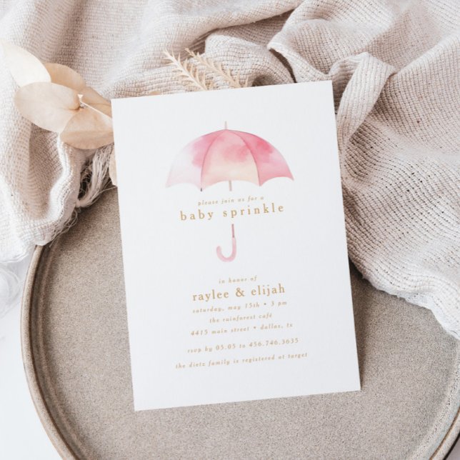 Invitación Chica rosa claro Baby Sprinkle Shower Event | (Subido por el creador)