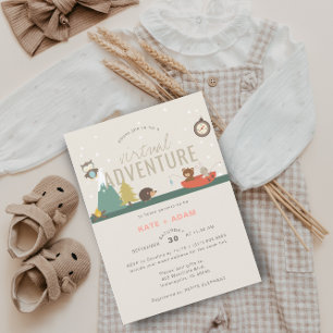 Invitación Chica Rosa de Aventura Virtual Baby Shower