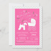 Chica rosa de Baby Shower Kerry Blue Terrier