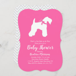 Invitación Chica rosa de Baby Shower Kerry Blue Terrier