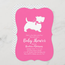 Chica rosa de Baby Shower Terrier Dog de Escocia