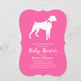Invitación Chica Rosa de Boxer Dog Baby Shower