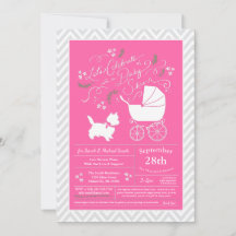 Chica rosa de Cairn Terrier Dog Baby Shower