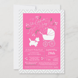 Invitación Chica rosa de Cairn Terrier Dog Baby Shower