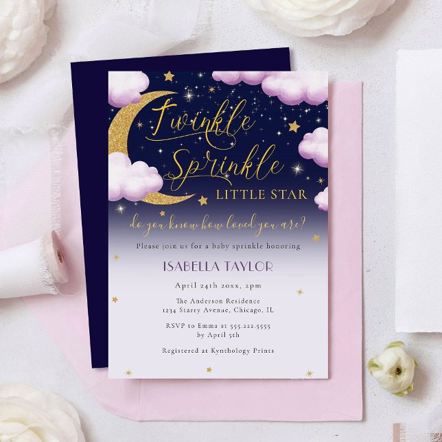 Invitación Chica Rosa de Estrella Pequeña Twinkle (Subido por el creador)