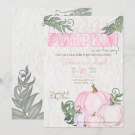 Invitación Chica Rosa de la Calabaza Pequeña y caprichosa Bab