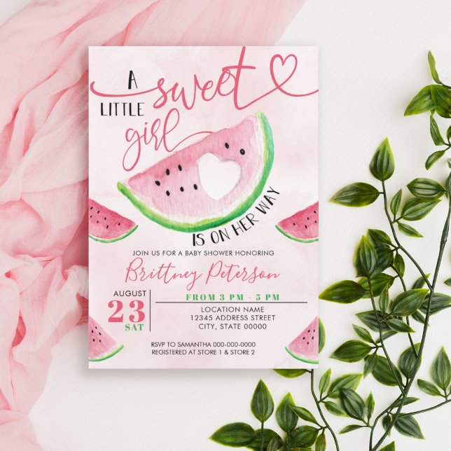 Invitación Chica rosa de la sandía Baby Shower (Subido por el creador)