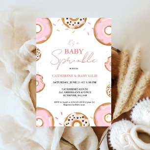 Invitación Chica rosa de rociado de bebé minimalista Baby Sho