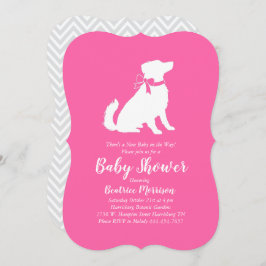 Invitación Chica rosa del perro pastor australiano Baby Showe