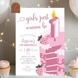 Invitación Chica Rosa Divertido solo quiere ser cumpleaños