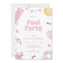 Chica rosa Fiesta de piscina de verano  de cumplea
