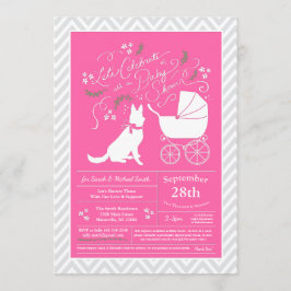 Invitación Chica rosa francés de Baby Shower para Shepherd Do