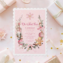 Invitación Chica Rosa Nutcracker Primer cumpleaños