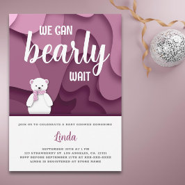 Invitación Chica Rosa: podemos esperar a Baby Shower