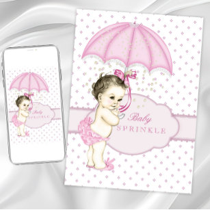 Invitación Chica rosa Sprinkle Baby Shower