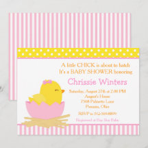 Chica rosa y amarillo Chick Baby Shower