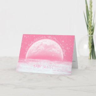 Invitación Chica rosado ama a la luna y a Baby Shower