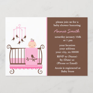 Invitación Chica rosado Baby Shower