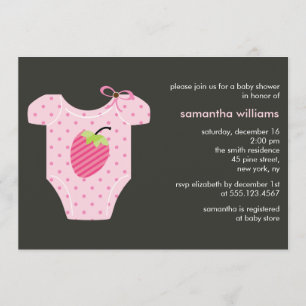 Invitación Chica rosado Baby Shower del equipo de la fresa