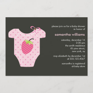Invitación Chica rosado Baby Shower del equipo de la fresa