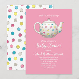 Invitación Chica rosado Baby Shower Fiesta de té