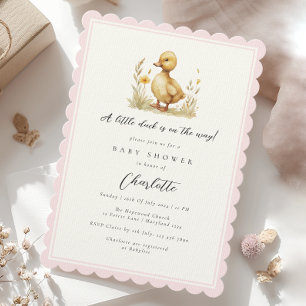 Invitación Chica rosado de bebé inquilino de pato Baby Shower