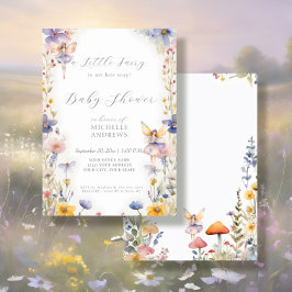 Invitación Chica rosado de flores silvestres encantado Baby S
